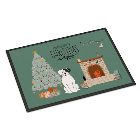 Carolines Treasures 18 x 27 in. White Boxer Christmas Everyone Indoor or Outdoor Mat CK7677MAT